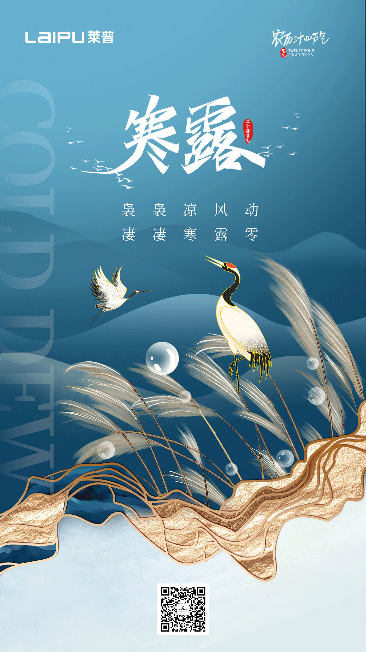 深秋渐至，寒露满枝